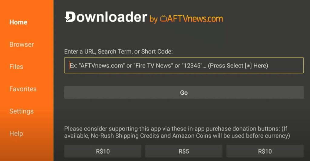 downloader campo de url